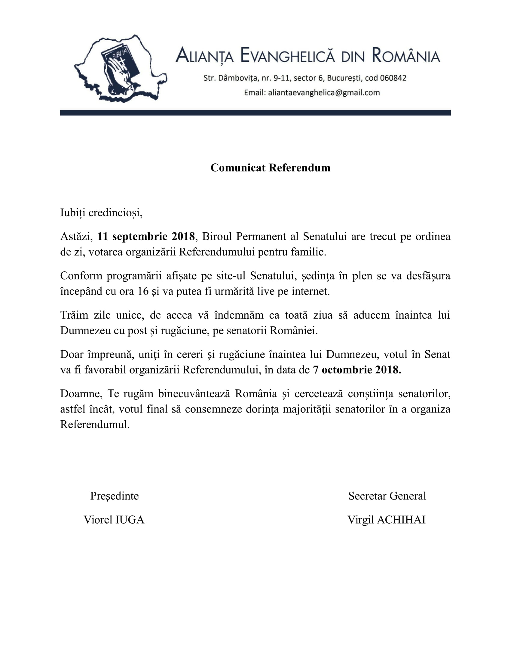 CERERE POST SI RUGACIUNE PENTRU CA SENATORII ROMANIEI SA VOTEZE ORGANIZAREA REFERENDUMULUI PENTRU FAMILIE CERERE POST SI RUGACIUNE PENTRU CA SENATORII ROMANIEI SA VOTEZE ORGANIZAREA REFERENDUMULUI PENTRU FAMILIE