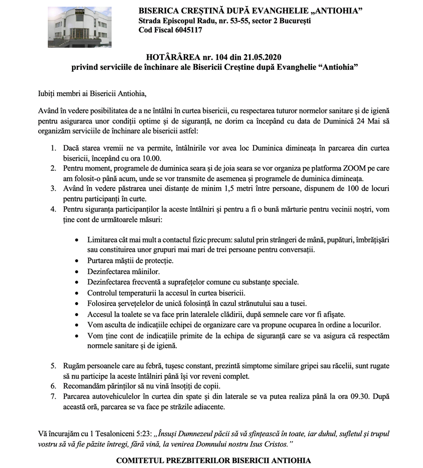 BISERICA ANTIOHIA BUCURESTI A MUTAT SERVICIILE DE INCHINARE DE DUMINICA DIMINEATA IN CURTEA BISERICII BISERICA ANTIOHIA BUCURESTI A MUTAT SERVICIILE DE INCHINARE DE DUMINICA DIMINEATA IN CURTEA BISERICII
