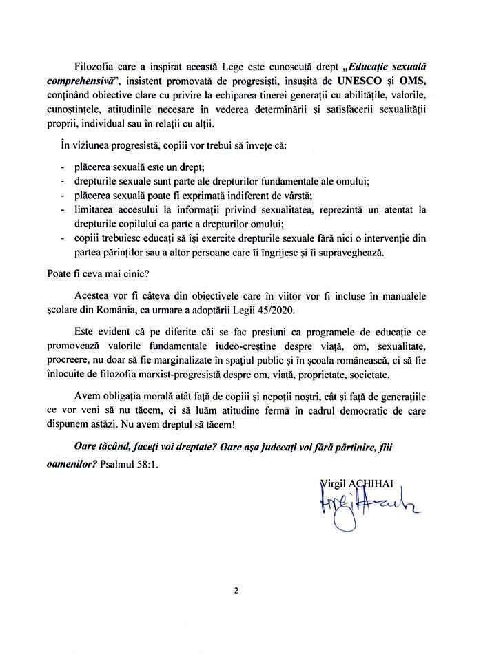 BISERICA CRESTINA DUPA EVANGHELIE - DECLARATIE PROTEST DESPRE IMPUNEREA EDUCATIEI SEXUALE PENTRU COPII IN SCOLI (PARTEA II) BISERICA CRESTINA DUPA EVANGHELIE - DECLARATIE PROTEST DESPRE IMPUNEREA EDUCATIEI SEXUALE PENTRU COPII IN SCOLI (PARTEA II)