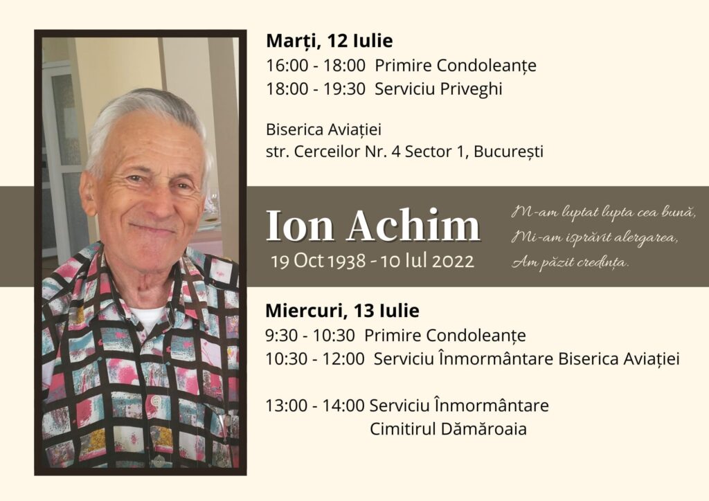 FRATELE NELU ACHIM A PLECAT IN VESNICIE FRATELE NELU ACHIM A PLECAT IN VESNICIE